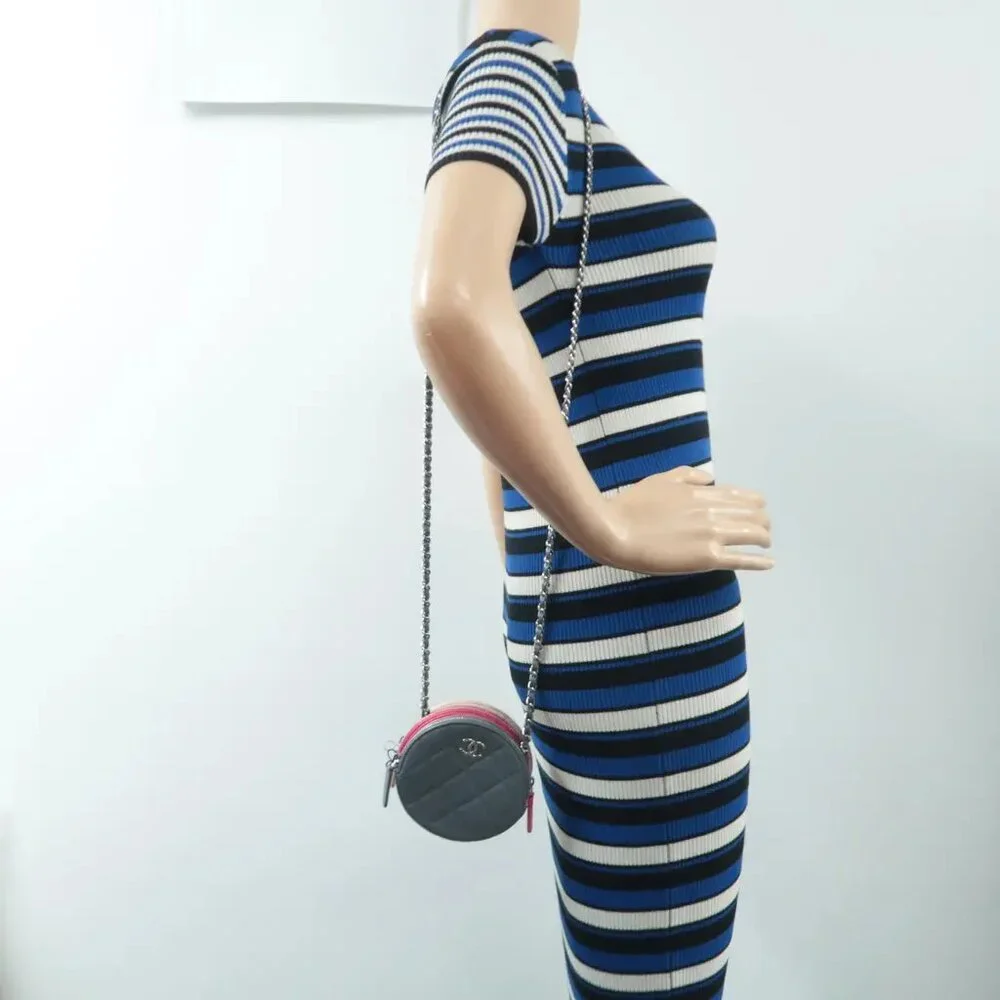 100% Authentic CHANEL Gray&Pink Leather Shoulder Bag 1596-101424 - Picture 12 of 12